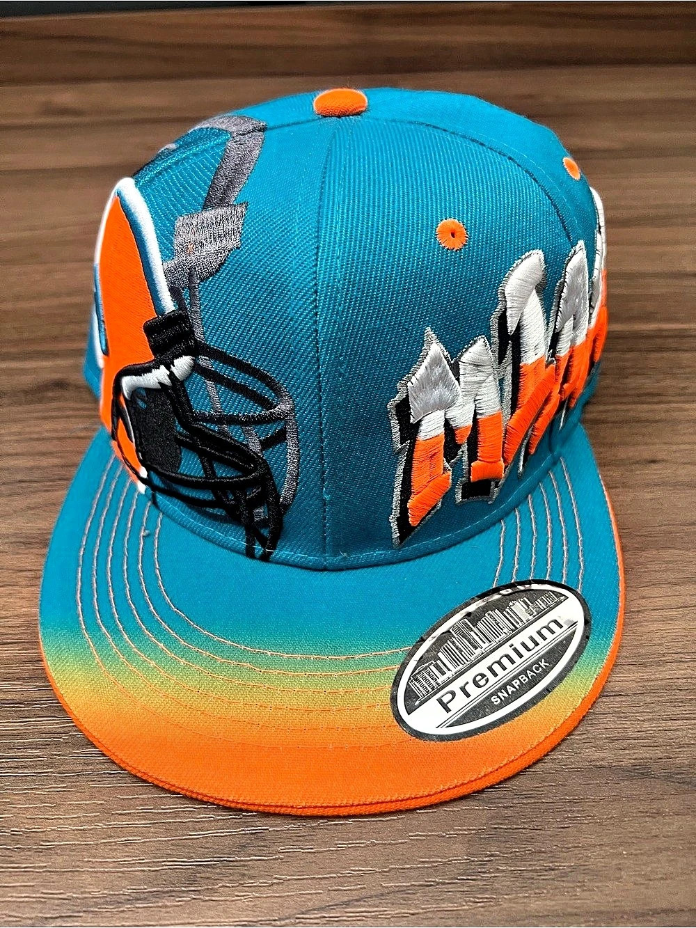 Mitchell & Ness Miami Dolphins Snapback Cap Blue & Orange NWT